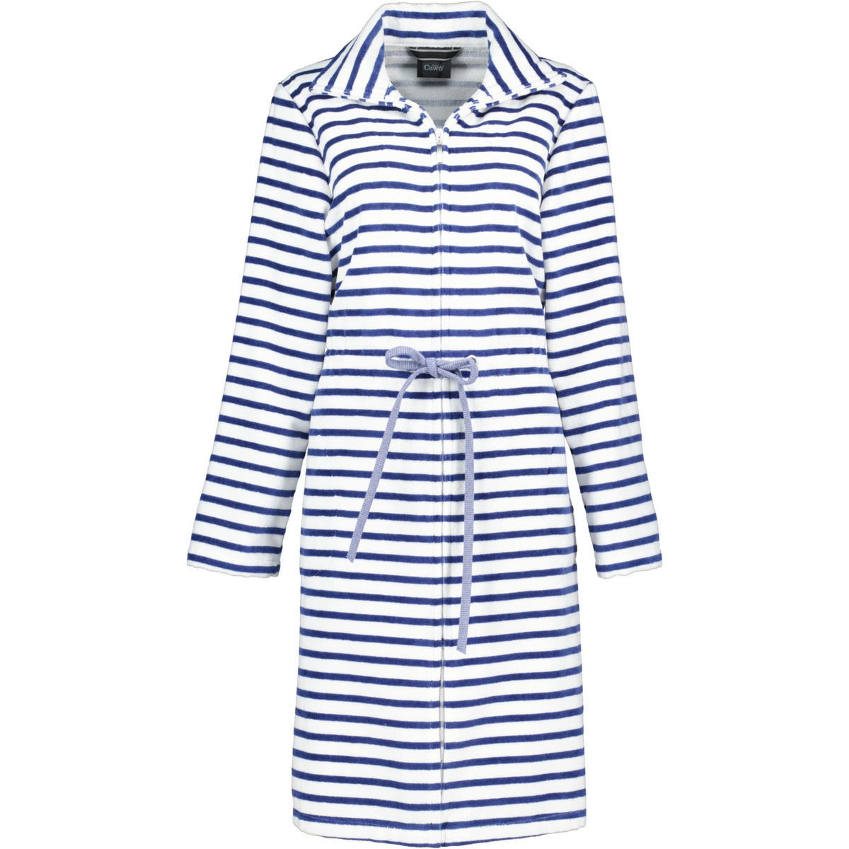 BADEMANTEL DAMEN REISSVERSCHLUSS BRETON 6597 NAVY - 16 - Blau, Textil (Mnull) - Cawoe