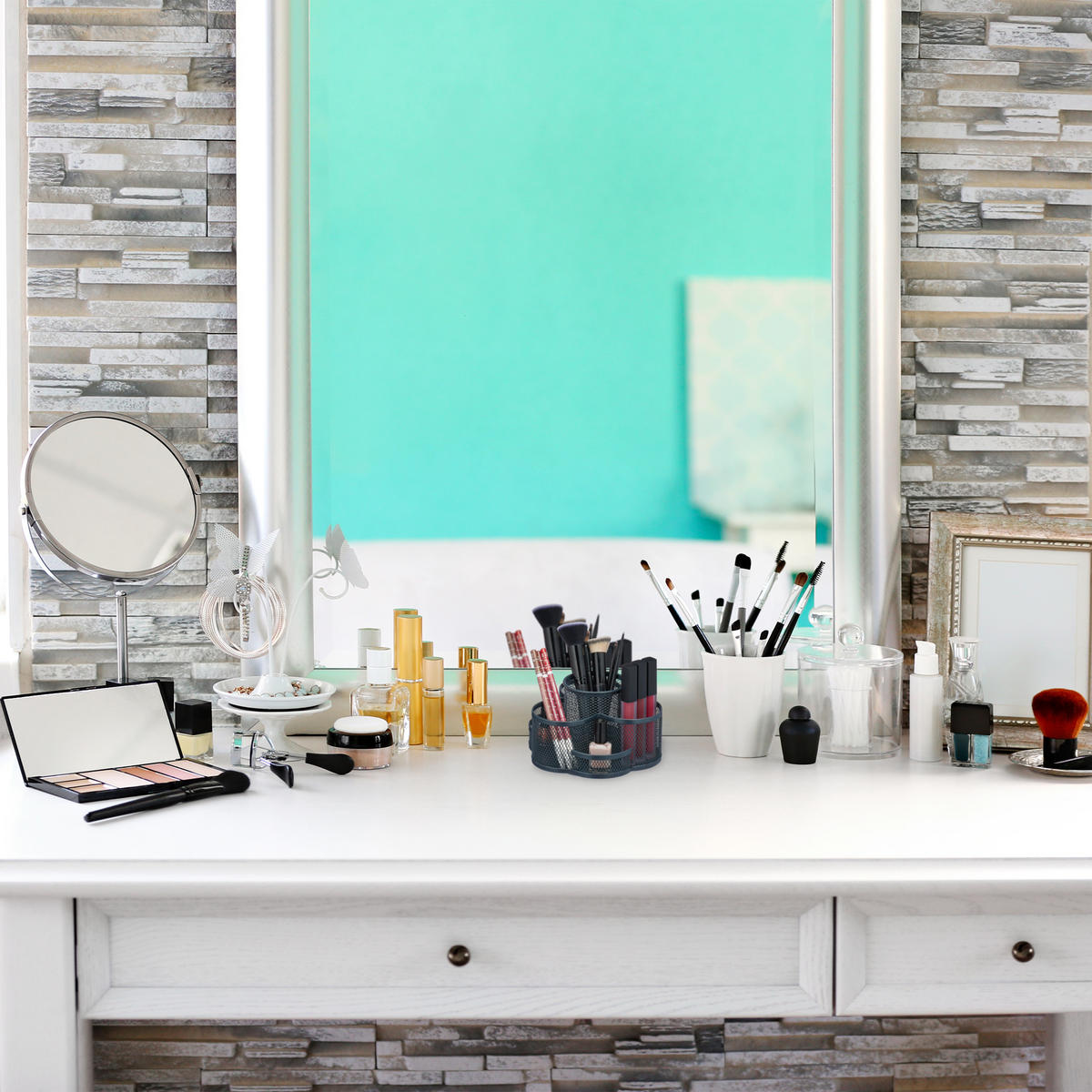 STIFTEHALTER - Anthrazit, Metall (17/16/10.5cm) - Relaxdays