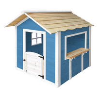 SPIELHAUS DER GROSSE PALAST - Farbe: Blau, Ausstattung: Ohne Bank - Blau, Holz (101/128/106cm) - Home Deluxe