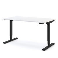 SCHREIBTISCH Elektrisch höhenverstellbarer Schreibtisch Y-Line Signalweiß Schwarz 140/80/62-127cm - Schwarz/Weiß, Holzwerkstoff/Metall (80/140/127cm) - ASSMANN