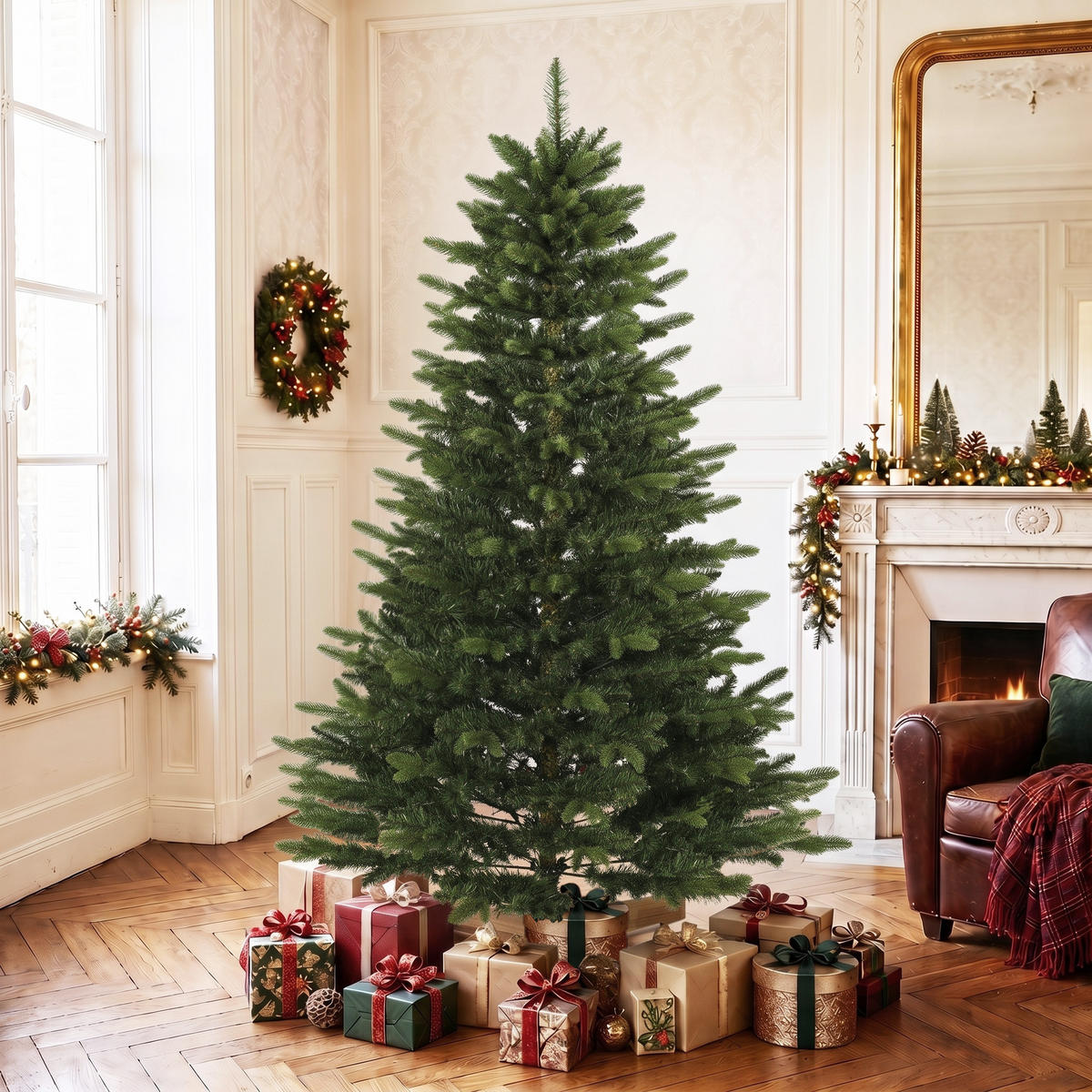 WEIHNACHTSBAUM PE PVC Grün - Grün, Kunststoff (180cm) - HOMCOM