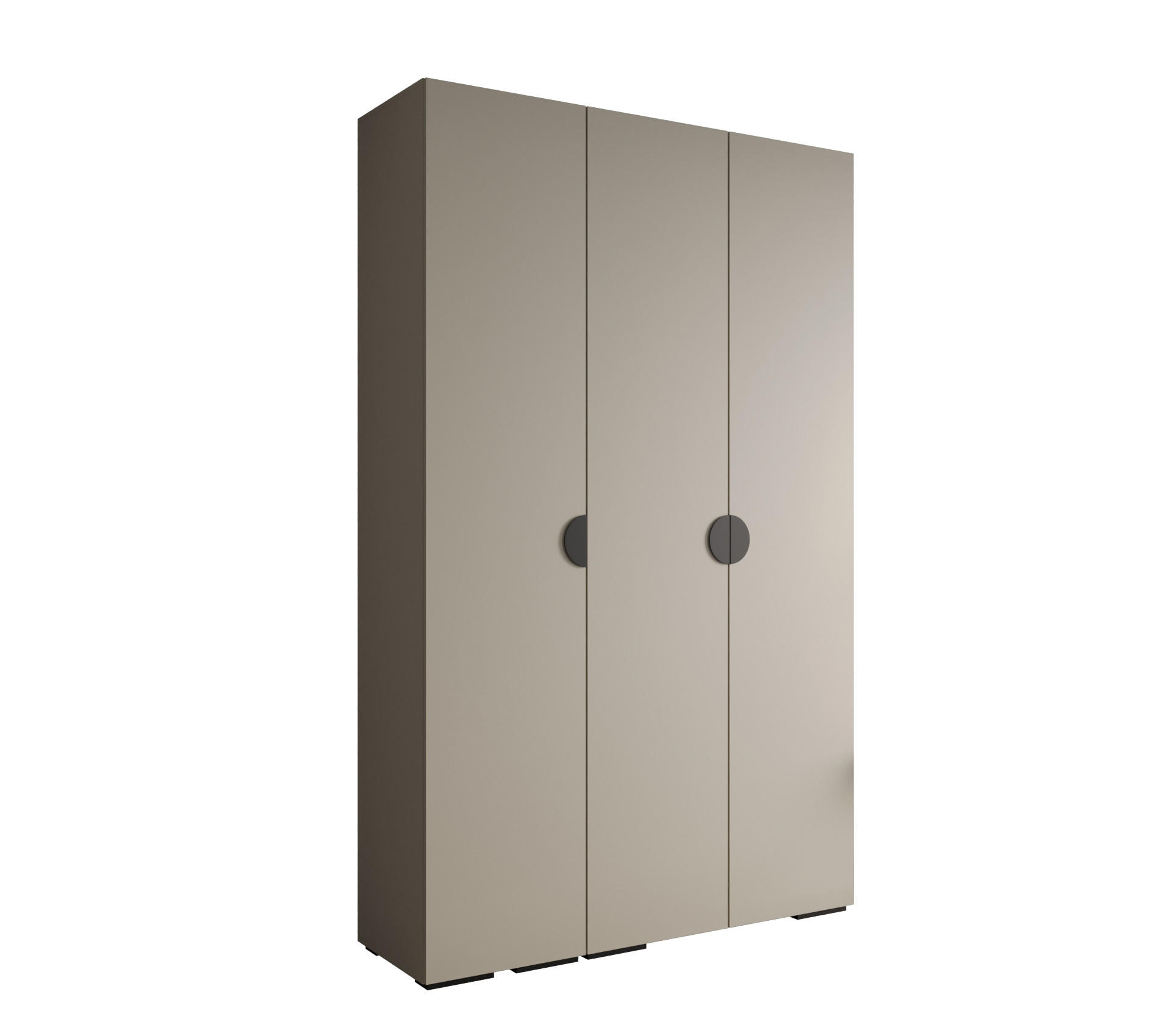 DREHTÜRENSCHRANK 236.7/150/47 3-türig - Kaschmir/Schwarz, Holz/Metall (150/236.7/47cm) - Abiks Möbel