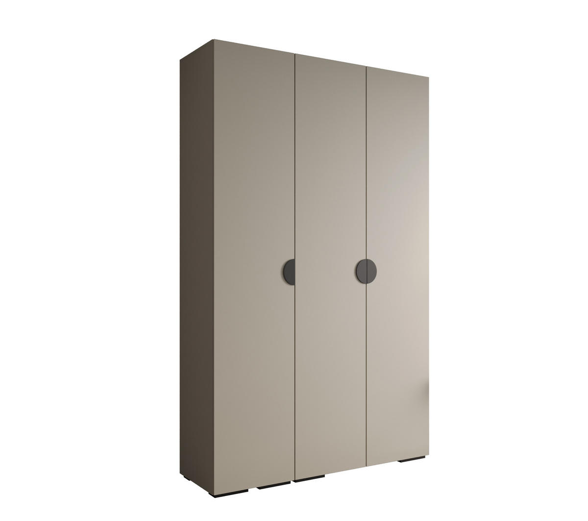 DREHTÜRENSCHRANK 236.7/150/47 3-türig - Kaschmir/Schwarz, Holz/Metall (150/236.7/47cm) - Abiks Möbel