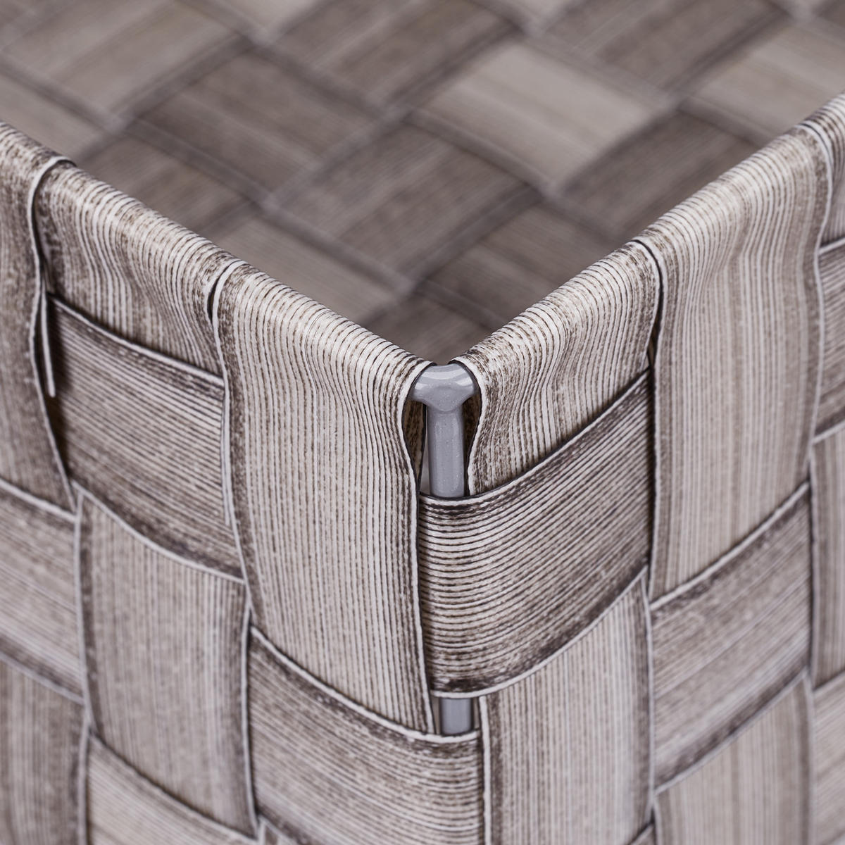 8TLG.AUFBEWAHRUNGSKORB-SET - Grau, Kunststoff/Metall (35.5/10.5/26cm) - Relaxdays