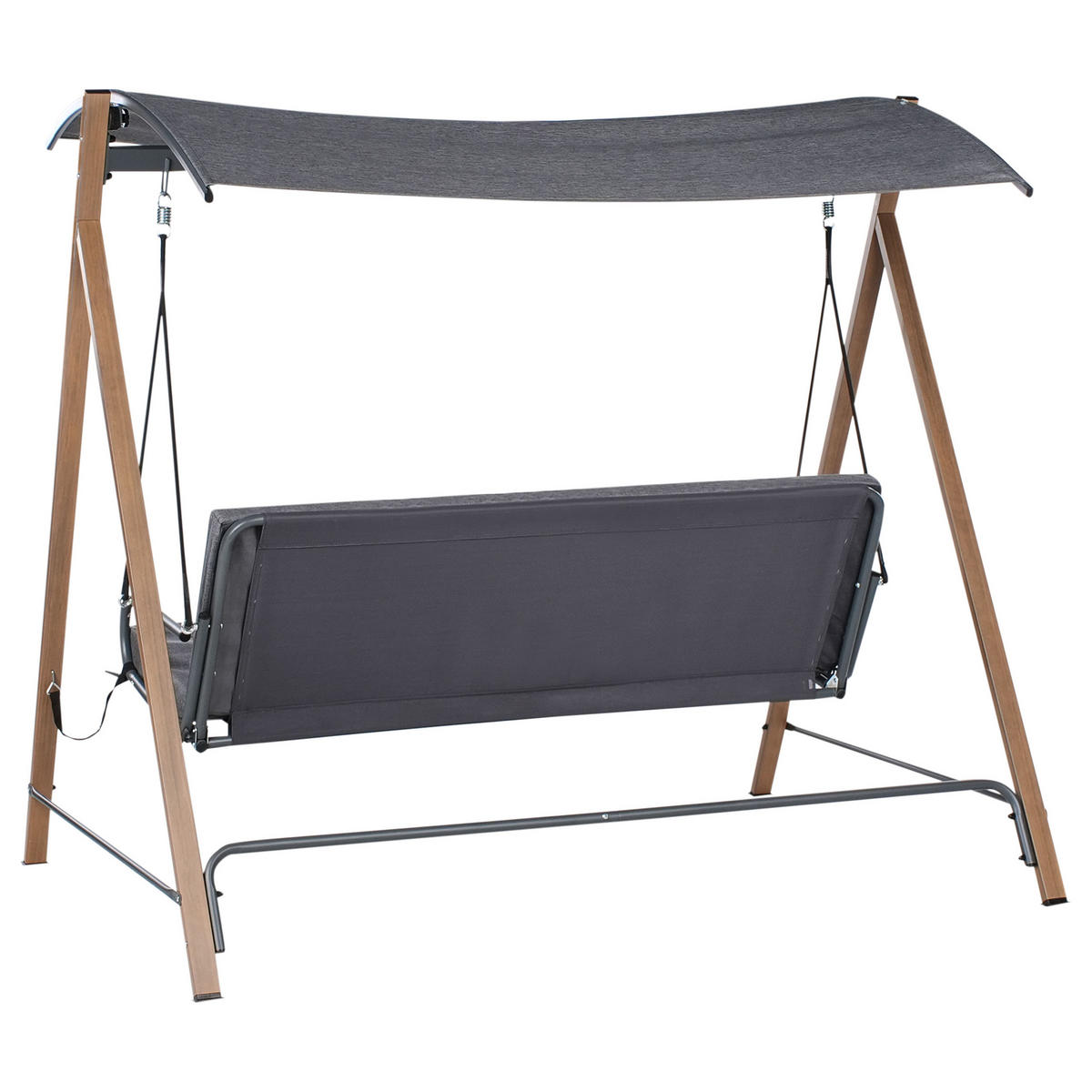 LEAGĂN HOLLYWOOD metal gri Bonagia - maro/gri închis, metal (194/172/136cm) - Beliani