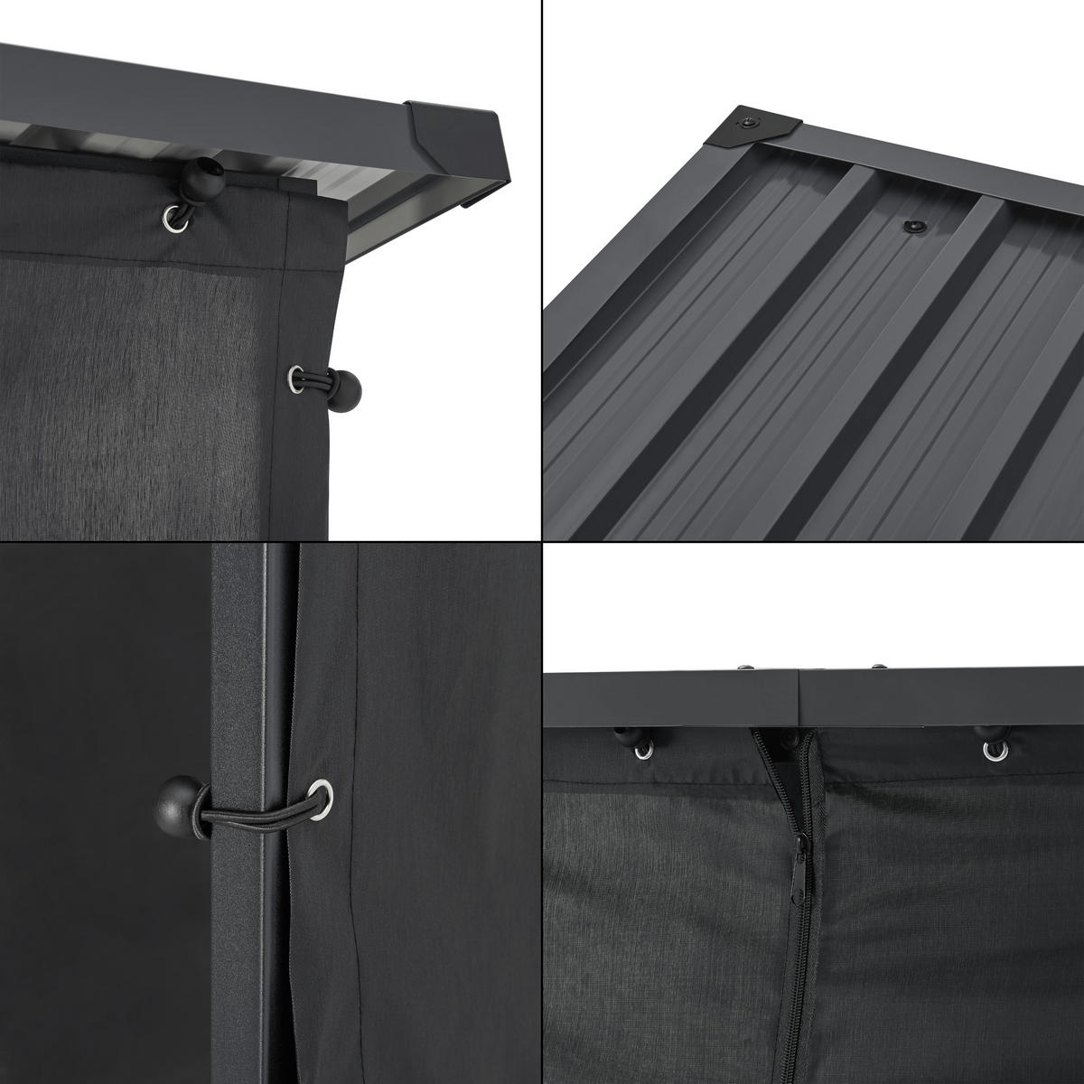 BRENNHOLZREGAL Yakutat - Schwarz, Textil/Metall (180/185/70cm) - casa.pro