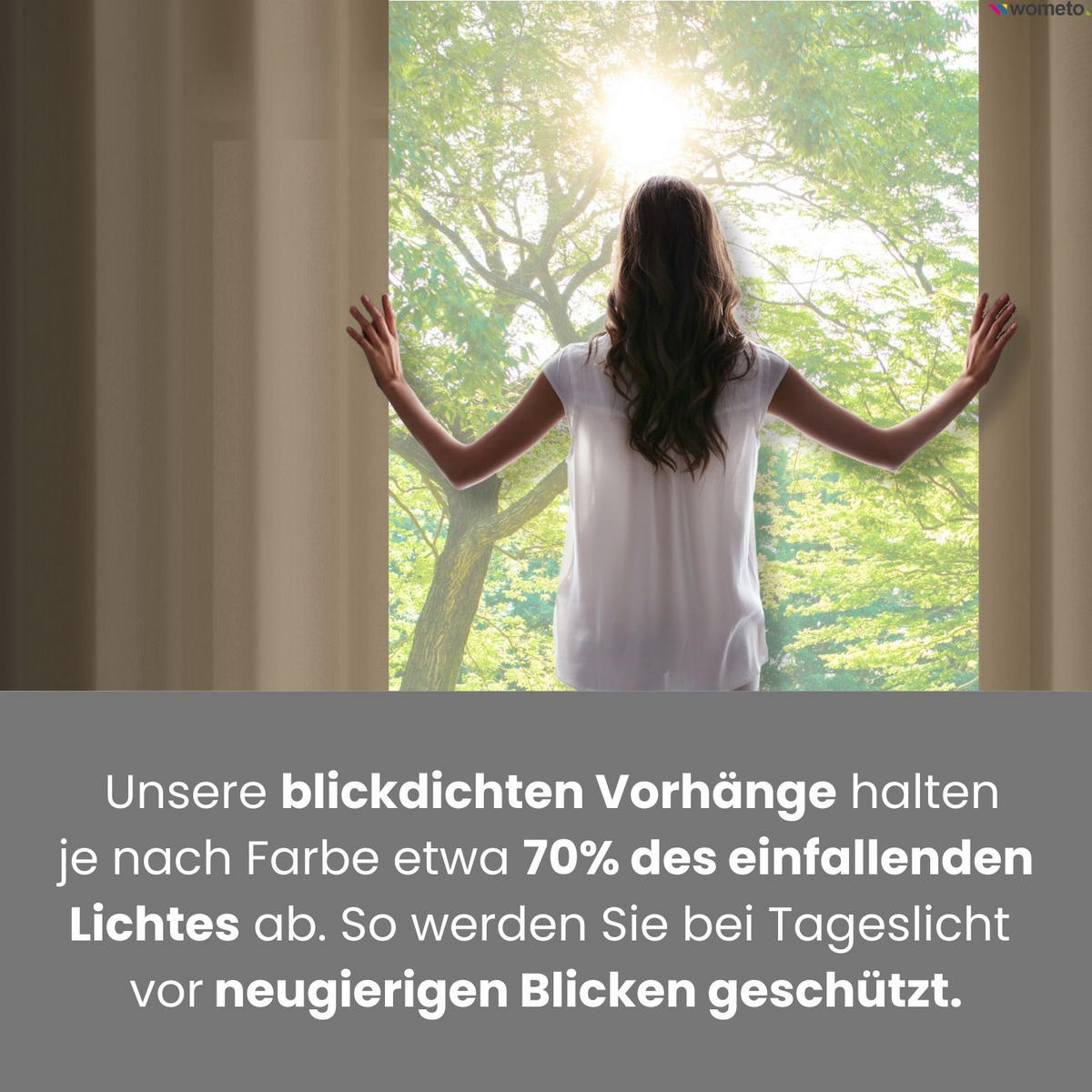 VORHANG Blickdicht beige 140/245 cm mit Ösen - Beige, Textil (140/245cm) - wometo