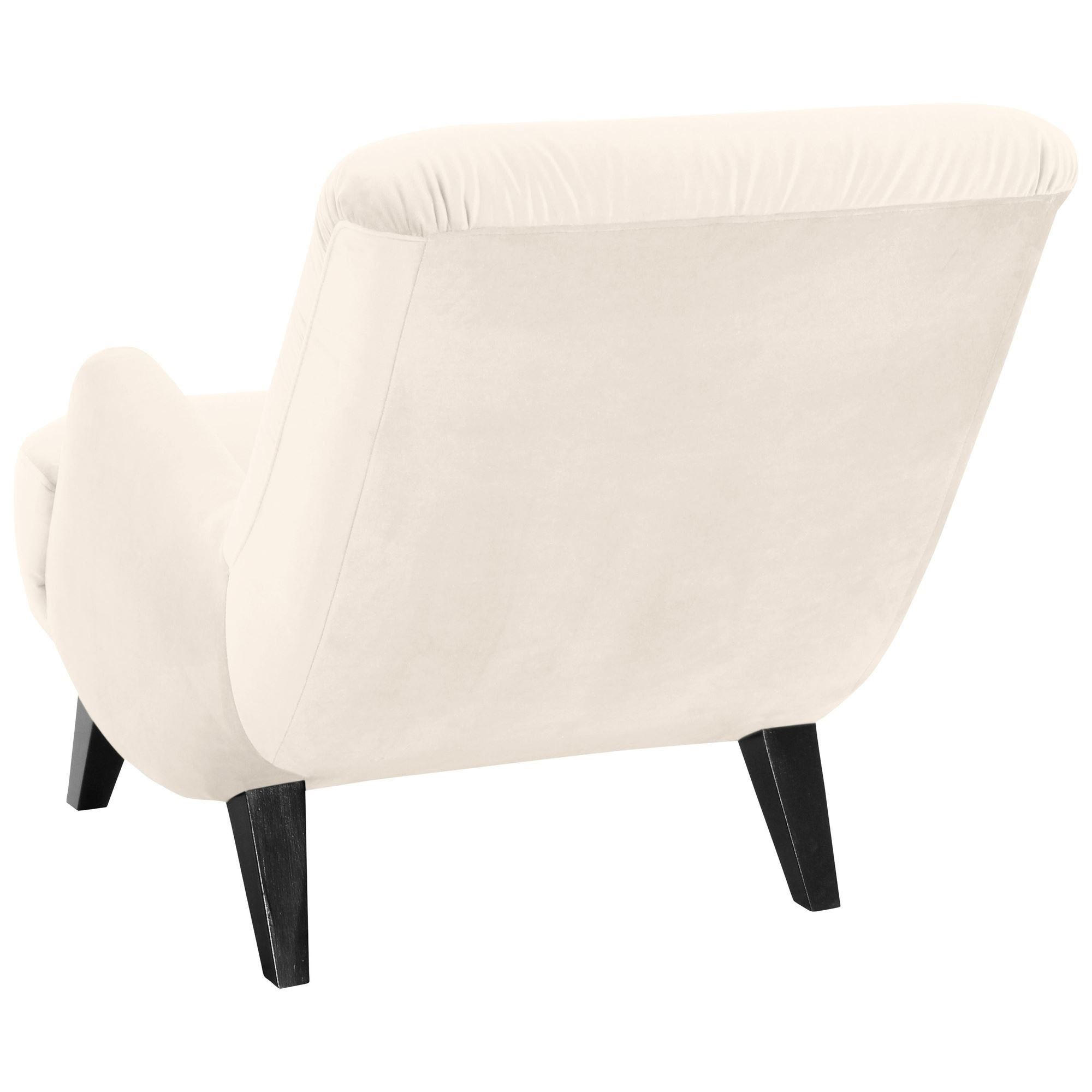 SESSEL Kajsa 71x80x101 Bezug Samtvelours Buche schwarz/creme - Creme/Schwarz, Kunststoff (101/80/71cm) - 58aufmkessel