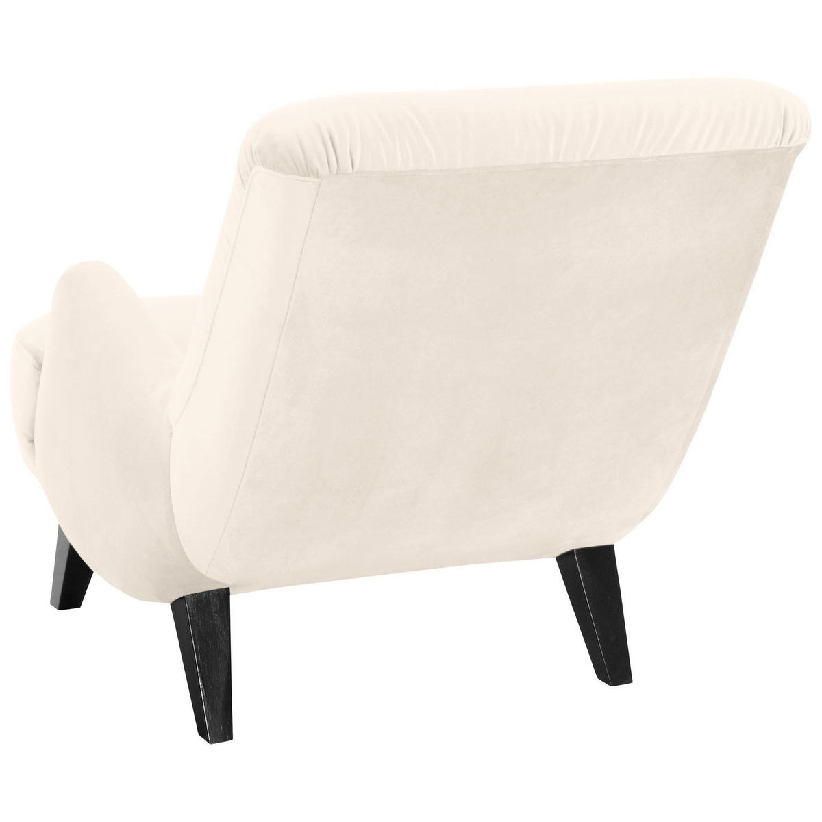 SESSEL Kajsa 71x80x101 Bezug Samtvelours Buche schwarz/creme - Creme/Schwarz, Kunststoff (101/80/71cm) - 58aufmkessel