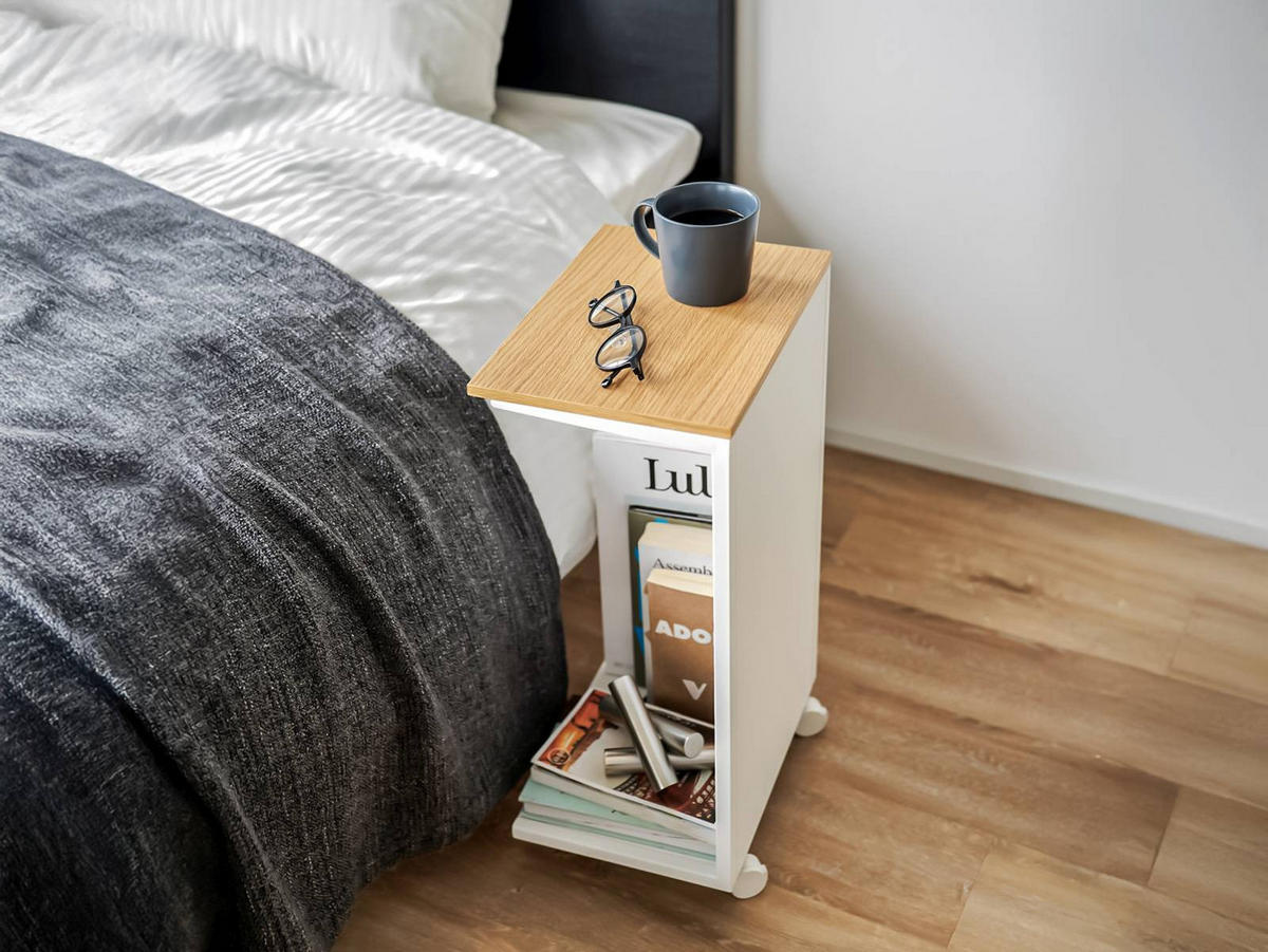 BEISTELLTISCH Tower weiß 31/55/22 cm - Weiß, Metall (22/31/55cm) - Yamazaki