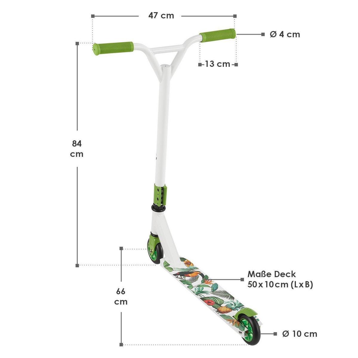 STUNTSCOOTER Hawaiana - Grün, Metall (66/47/84cm) - Artsport