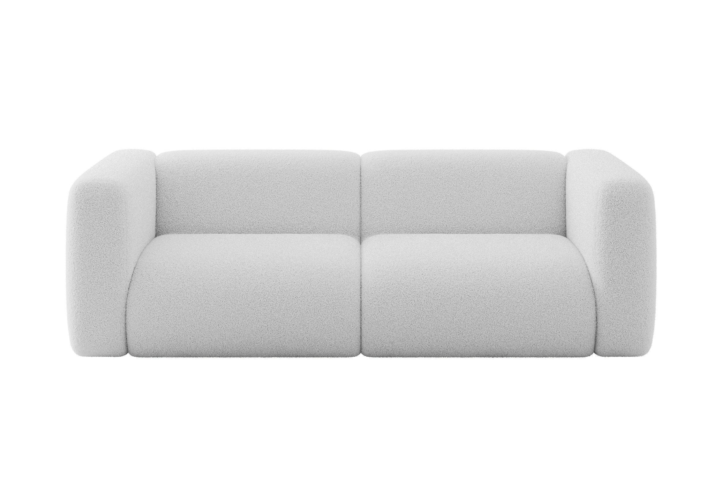 ALTDECOR MODULÁRNÍ pohovka MIRA-S1, 2místná, 228 × 89 × 70 cm, světle šedá, bouclé