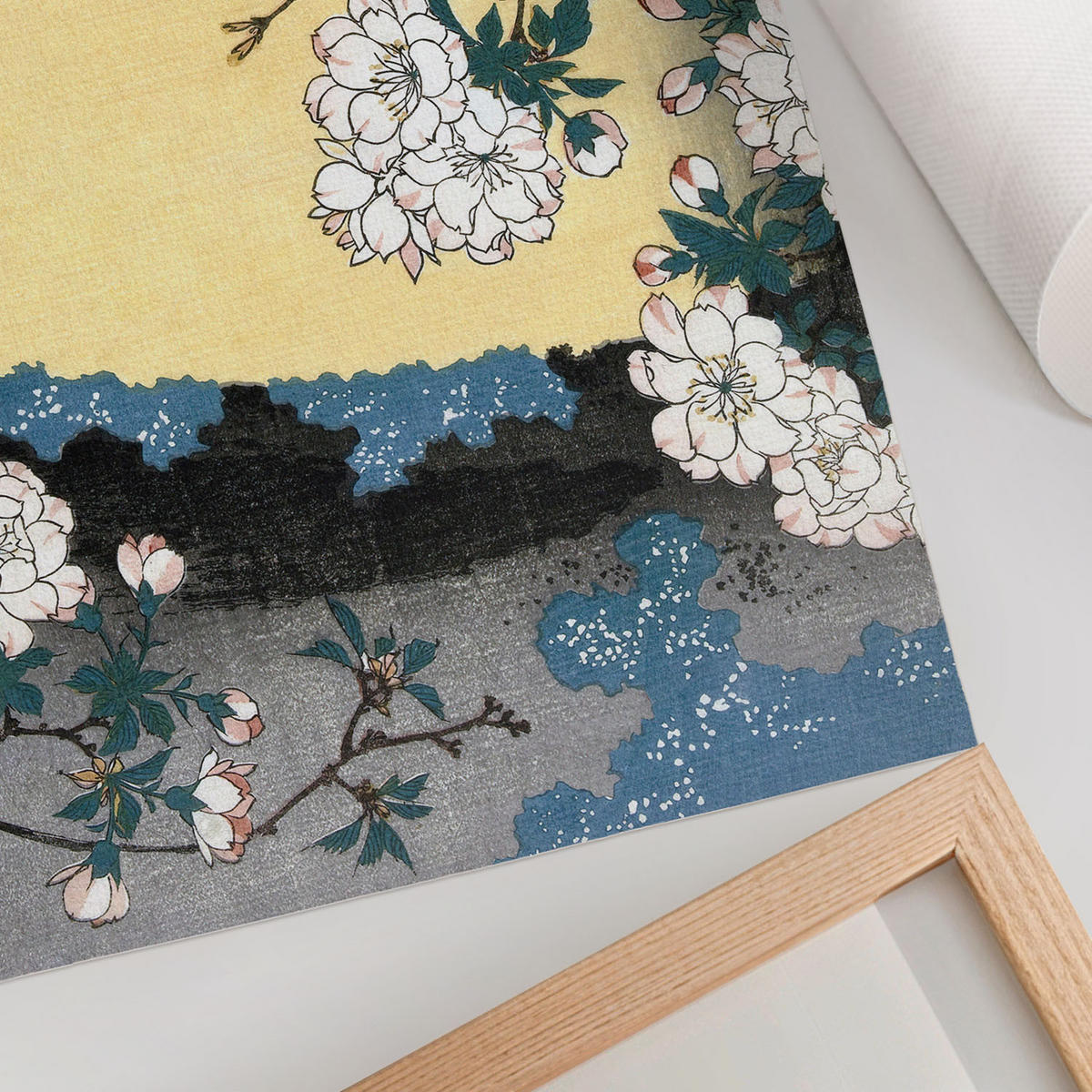 POSTER - 29x21 cm (A4) - Utagawa Hiroshige - Kirschblüten - Weiß, Textil (29.7/21/0.1cm) - TULUP