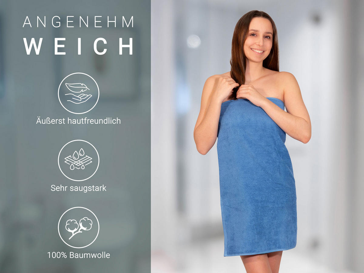 DUSCHTÜCHER, 3er-Set, 70x140 cm, 100% Baumwolle, Blau - Dunkelblau, Textil (70/140cm) - Zollner
