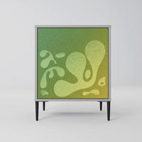 SIDEBOARD IRREGULAR BLUE, Grau, 57,5x42x72,5 cm, Schwarze Metallfüße - Multicolor/Schwarz, Holzwerkstoff/Metall (57.5/72.5/42cm) - SpaceRebels