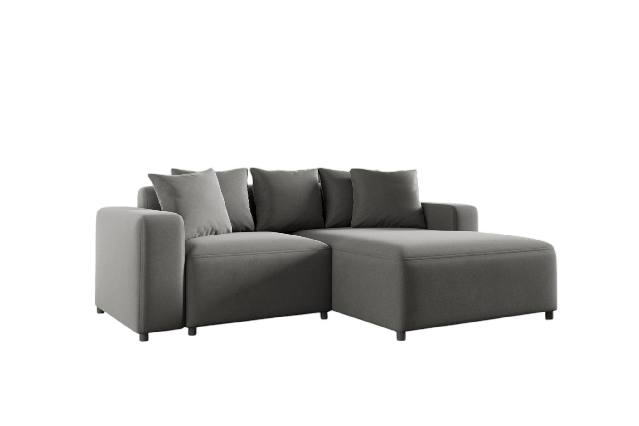 ECKSOFA Megan Xs In Salvador - Grau, Holzwerkstoff/Textil (240/165cm) - Fun Möbel