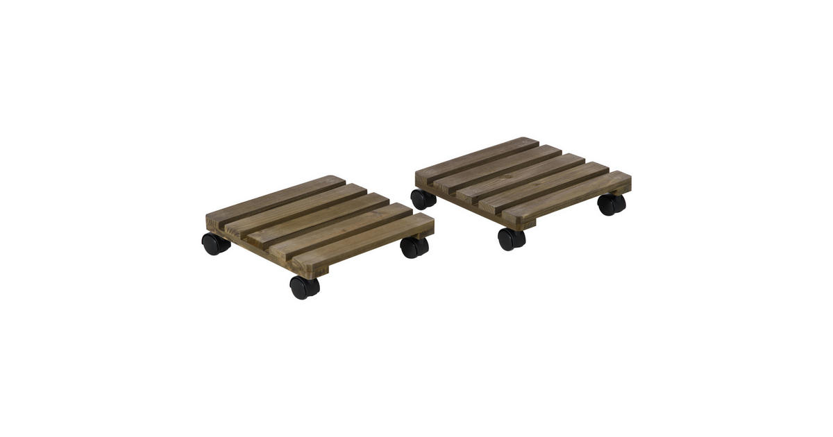 Outsunny PFLANZENROLLER, Tannenholz, Braun jetzt nur online ➤