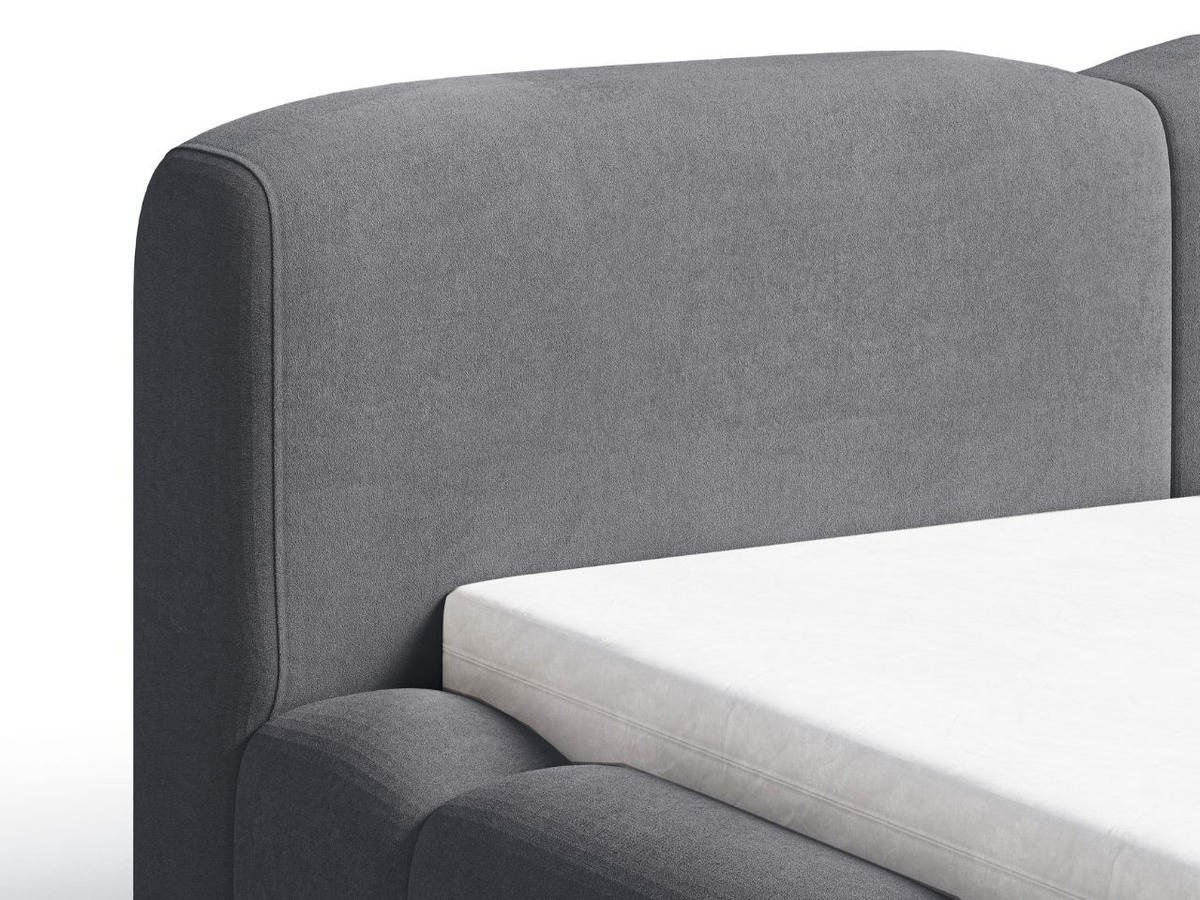 POLSTERBETT Aubi 180x200 Dunkelgrau - Dunkelgrau, Textil (180/200cm) - Graingold