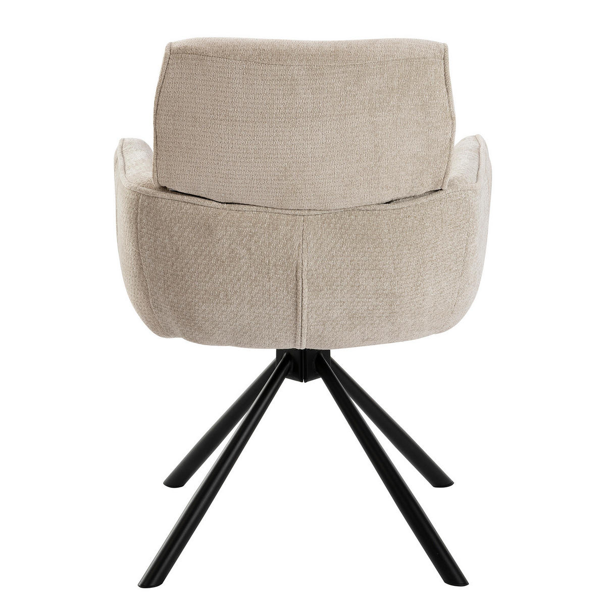 HOME24 Drehbarer Armlehnenstuhl CORPA 2er-Set - Beige/Schwarz, Textil/Metall (61/87/63cm) - home24