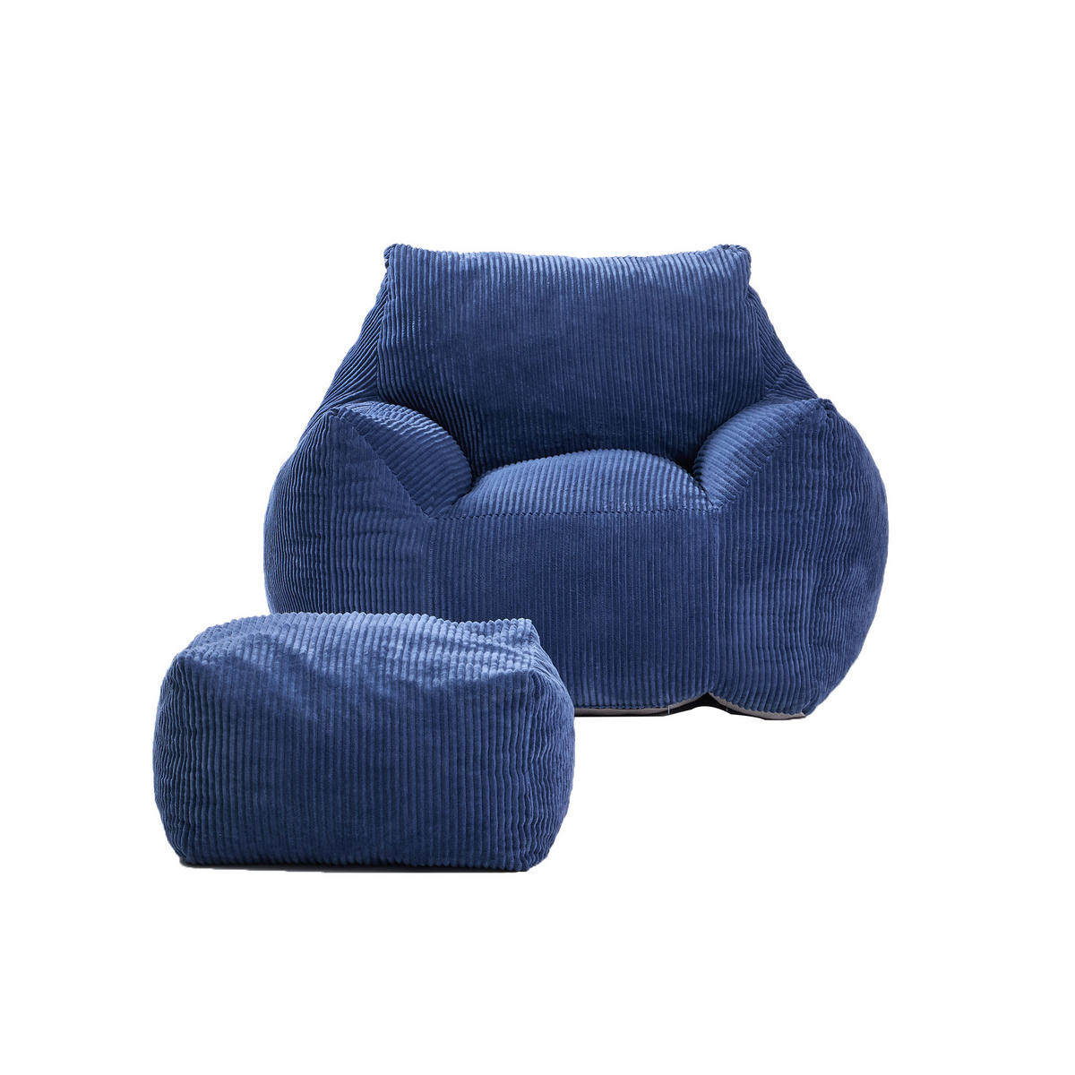 POUF kord Blau - Blau, Textil (95/80/95cm) - Nordlys
