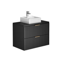 EINZELWASCHTISCH - 80cm x 46cm - MDF - schwarz - ZEVARA - Schwarz, Holz (80/57/46cm) - Vente-Unique