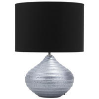 TISCHLAMPE Kuban 32/32/42 cm - Silberfarben, Keramik (32/32/42cm) - Beliani