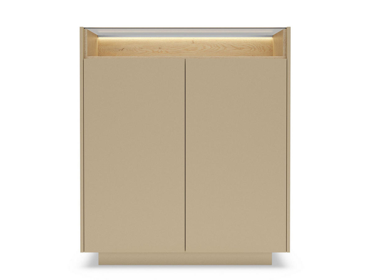 HOCHKOMMODE Dunkelbeige TULUM - Beige, Holzwerkstoff (103/119/39cm) - Compleo24
