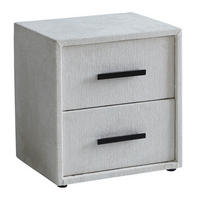 NACHTTISCH PISA 46/53/42 cm, Greige, zwei Schubladen - Greige/Schwarz, Holz/Kunststoff (49/42/53cm) - Consilio Concept