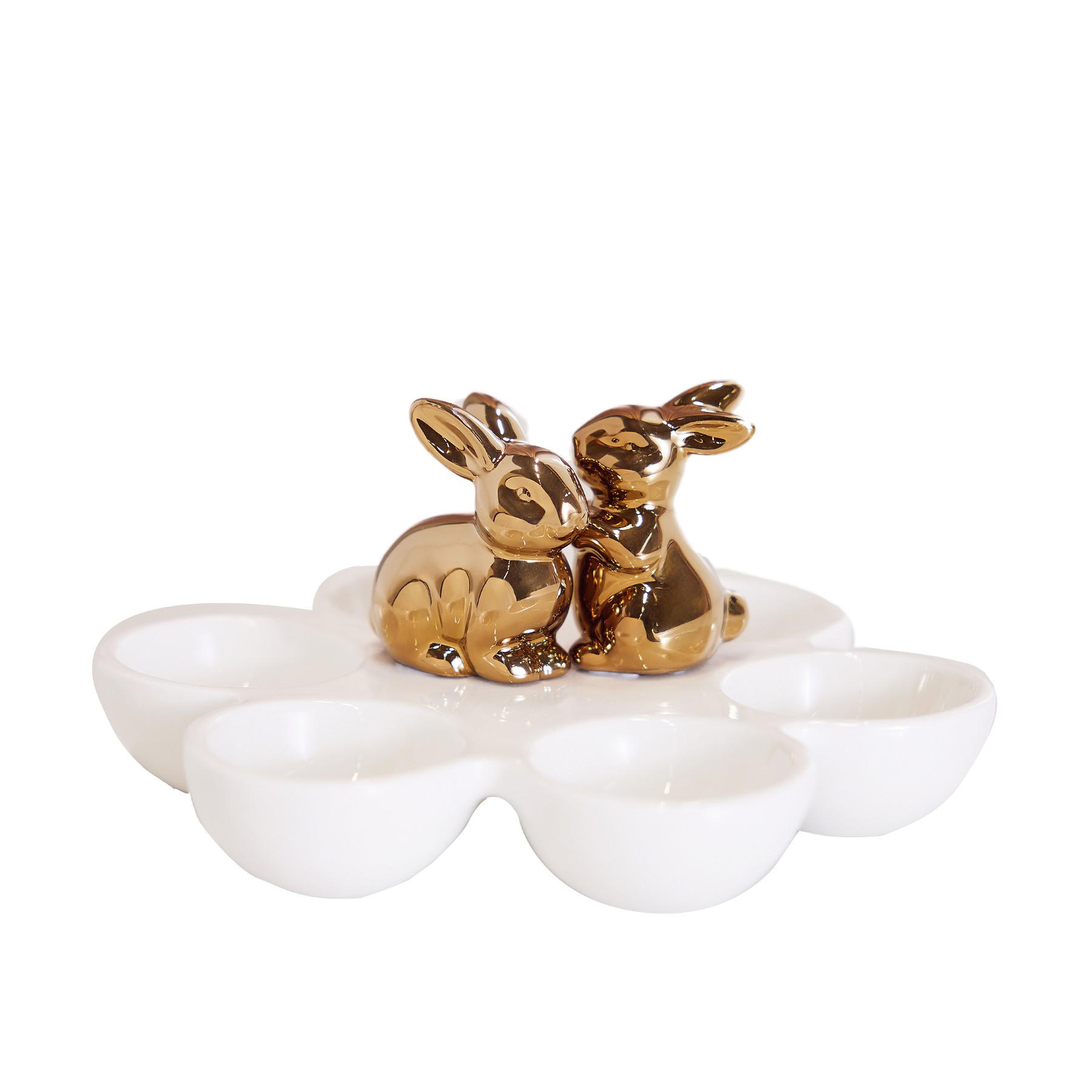 EIERPLATTE Bunis - Weiß, Stein (18/8/18cm) - home&you