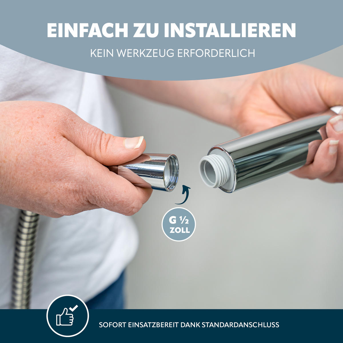 HANDBRAUSE, Strahlscheibe hellgrau - Grau, Kunststoff (3cm) - eluno