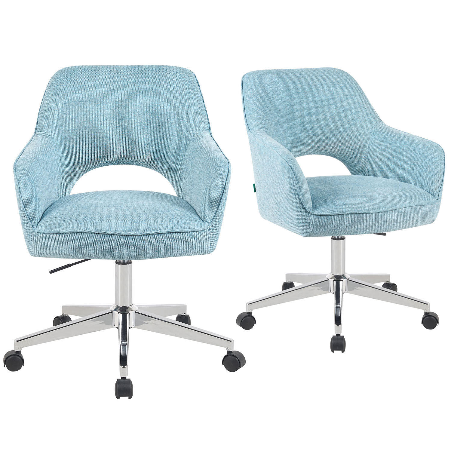 BÜROSTUHL Mika-Faro - Chromfarben/Hellblau, Textil/Metall (60/84/65cm) - DUBI Möbel