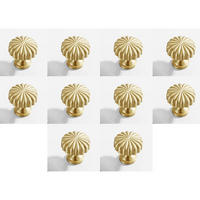 SCHRANKKNOPF Messing 10er-Set - Goldfarben, Metall (1.8/2.6/3cm)