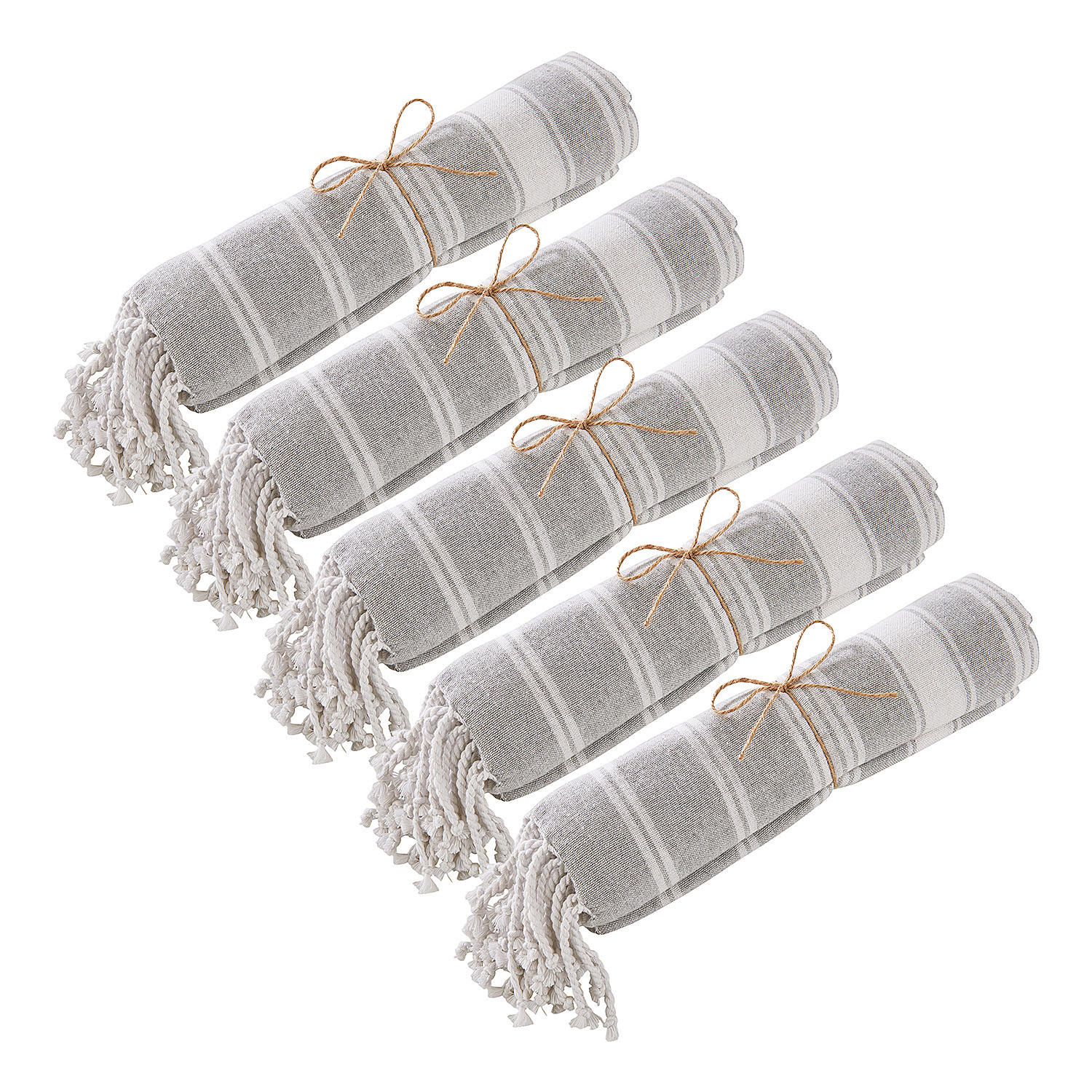 HAMAMTUCH (5er Set) Surfside - Hellgrau, Textil (90/170cm) - Butlers