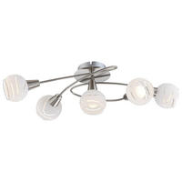 LED DECKENLEUCHTE Metall Silber 5 Flammig - Silberfarben, Glas (62.4/37.1/21.1cm) - Globo Lighting
