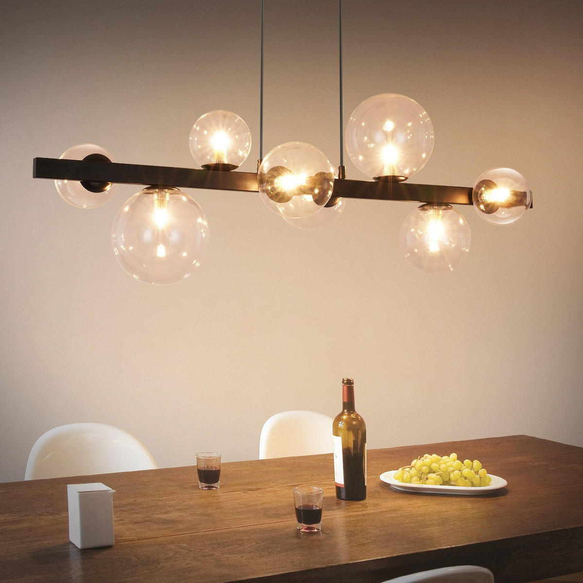 PENDELLEUCHTE William 90/25/160 cm - Transparent, Metall (90/25/160cm) - ZMH