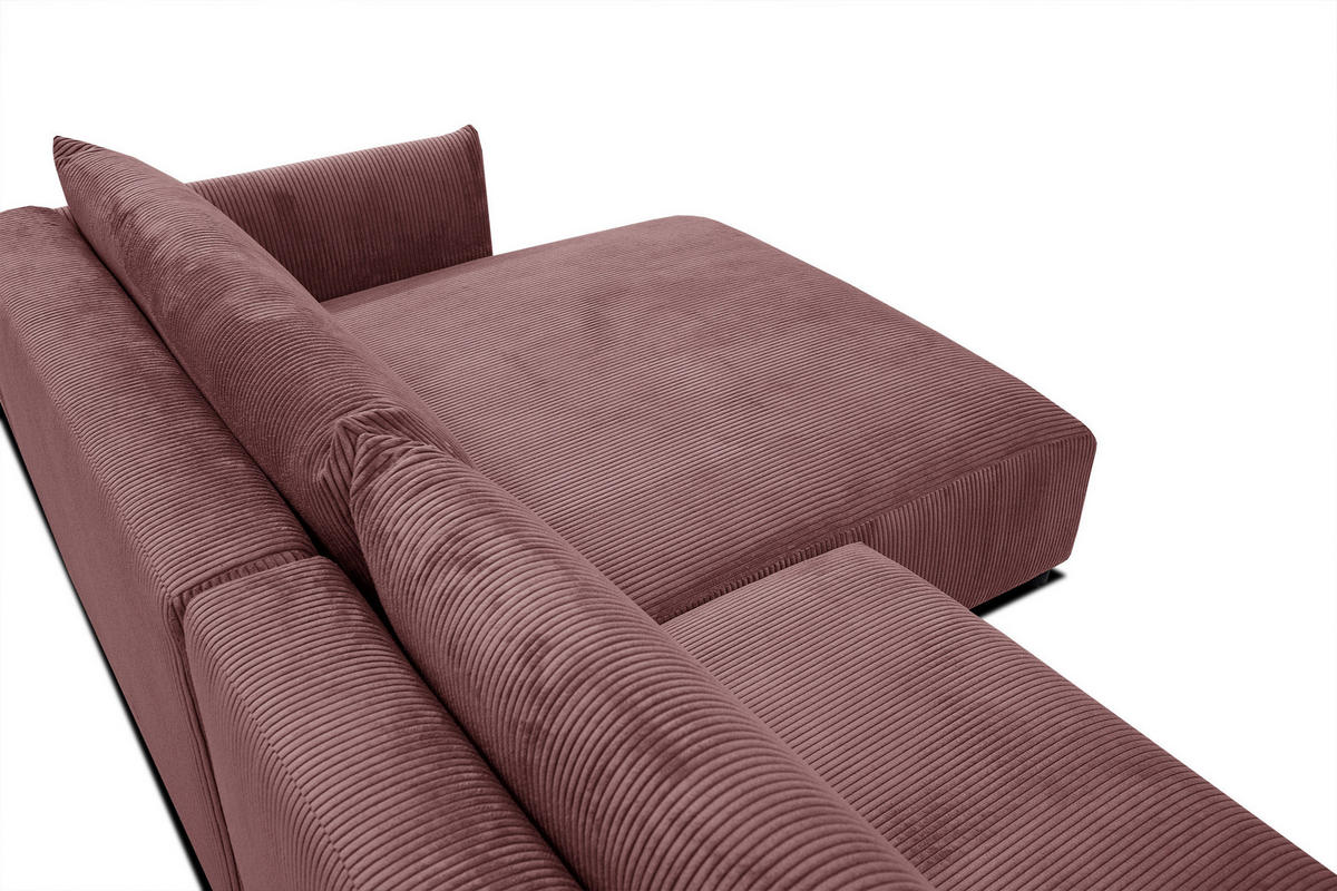 ECKSOFA TAUER 5-Sitzer, altrosa - Schwarz/Altrosa, Holzwerkstoff/Kunststoff (292/174cm) - Courtois Laville