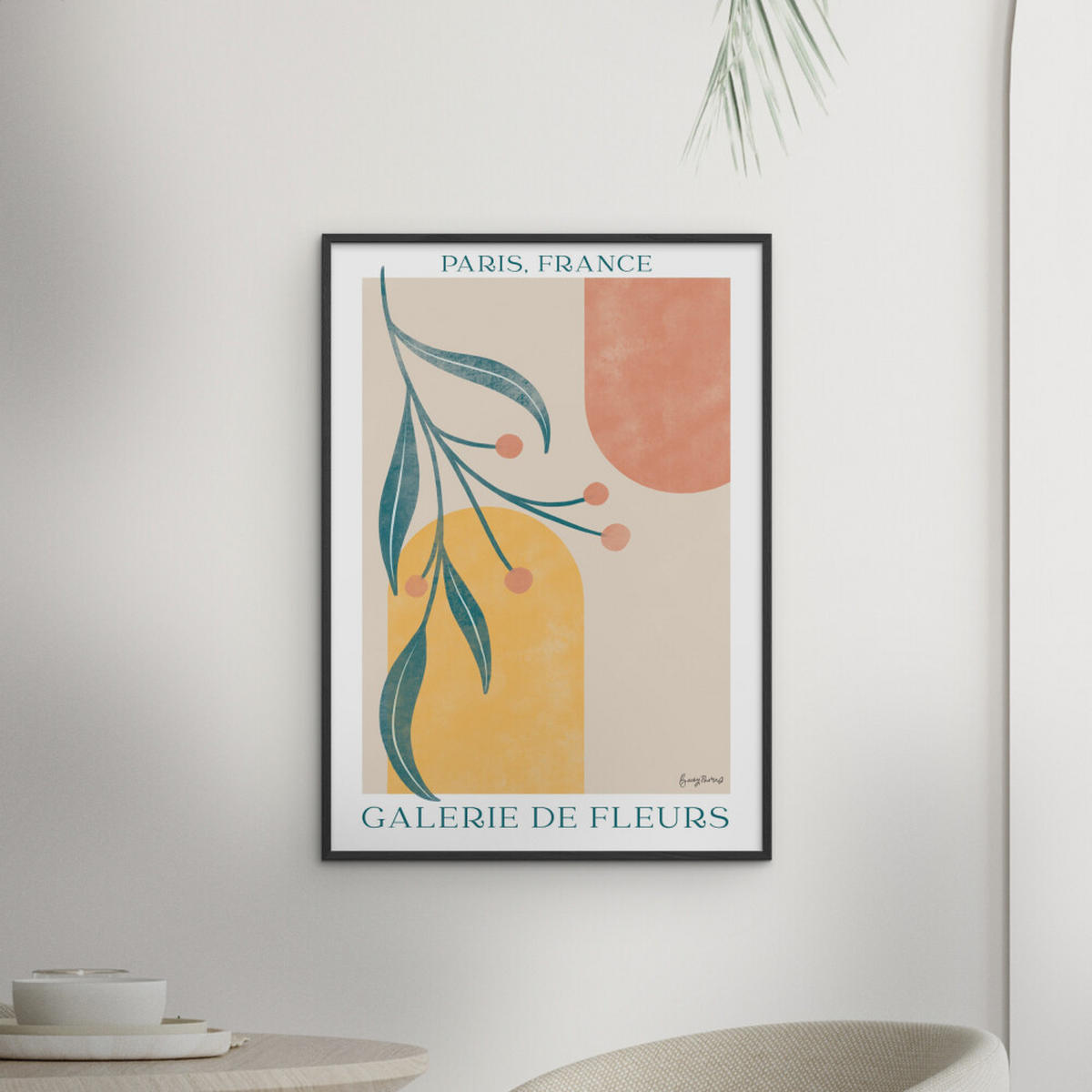 POSTER mit Rahmen Wild Apple - Botanical Poster III - Multicolor/Schwarz, Holz/Papier (50/70cm) - Poster&Frame