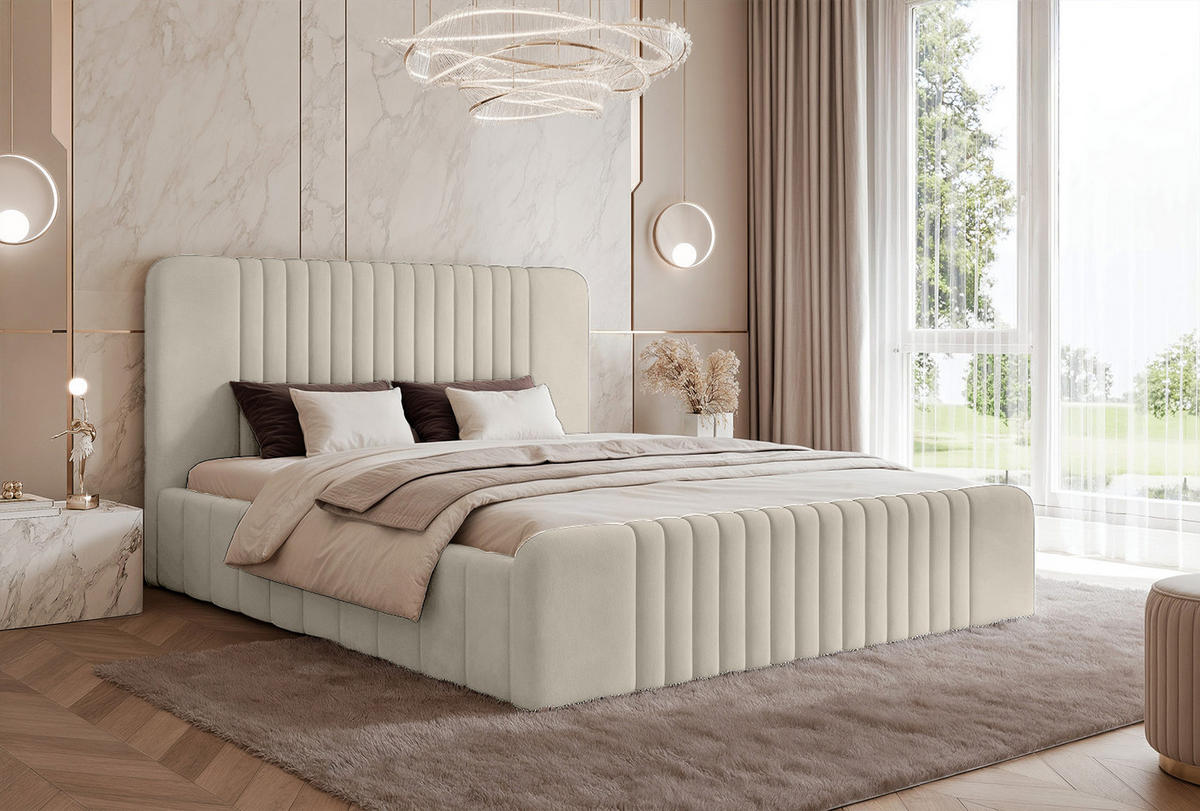 POLSTERBETT Pariotto 120x200 cm, Beige - Beige, Textil (120/200cm) - Fedve