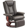 RELAXSESSEL, drehbarer TV-Sessel, Liegefunktion, Fußstütze, Lederoptik, Braun - Braun, Leder (88/103/78cm) - HOMCOM