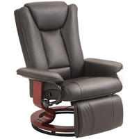 RELAXSESSEL, drehbarer TV-Sessel, Liegefunktion, Fußstütze, Lederoptik, Braun - Braun, Leder (88/103/78cm) - HOMCOM