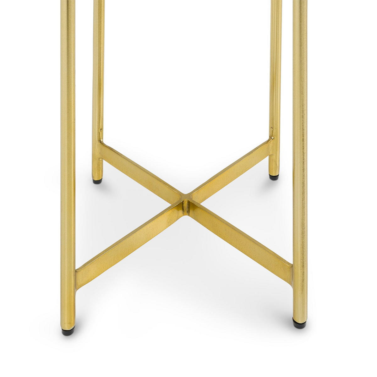 BEISTELLTISCH CRATO bronze/weiß - Weiß/Bronzefarben, Naturmaterialien/Metall (36/36/55cm) - IDIMEX