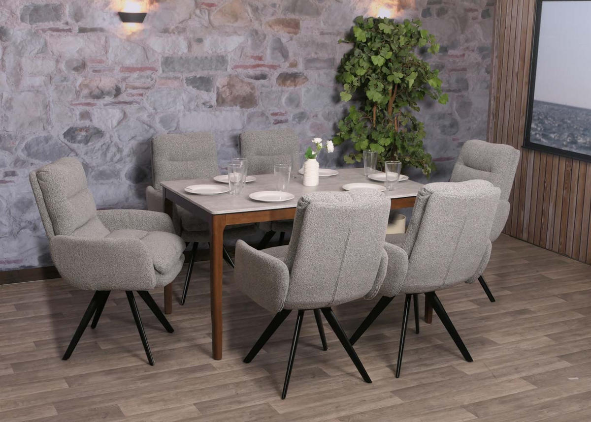 ESSZIMMERSTUHL BOUCLé Hellgrau - Hellgrau, Textil (62/92/68cm) - MCW