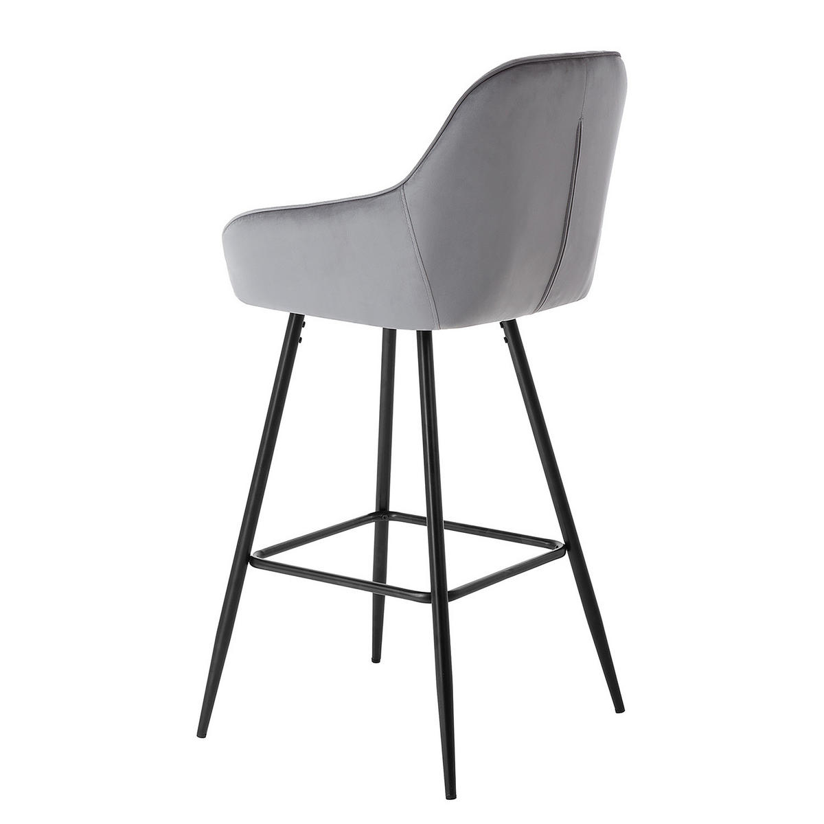 BARSTUHL - Grau, Textil/Metall (52/107/55cm) - home24