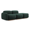 3-SITZER SOFA Bouclé Stoff Grün - Dunkelgrün/Braun, Holz/Textil (258/73/95cm) - Makamii