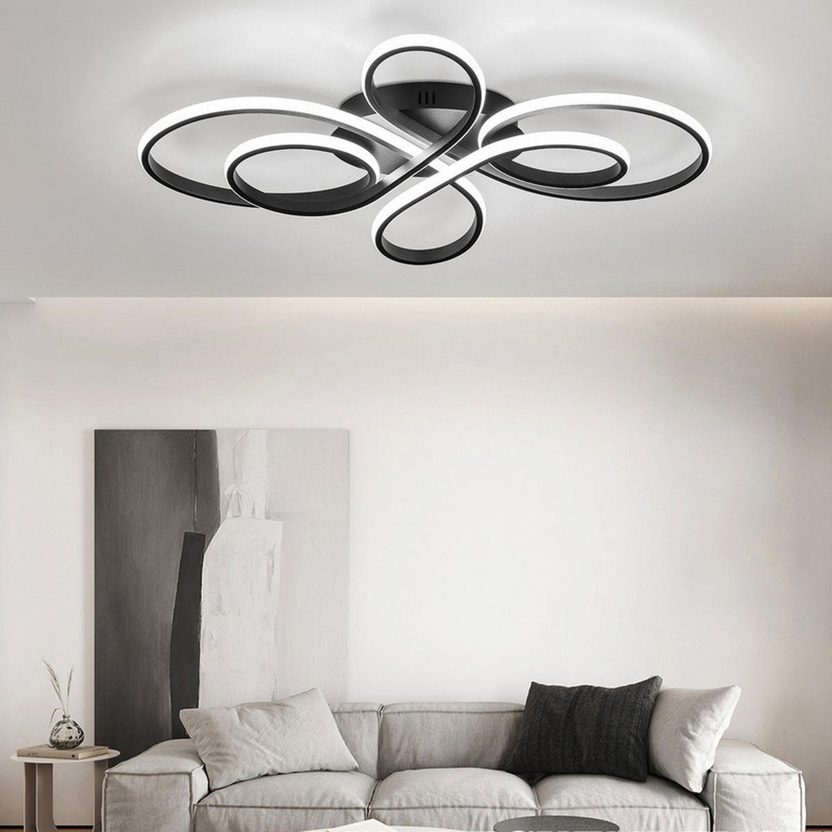 LED-DECKENLEUCHTE Alaric 100/58/9 cm - Schwarz, Metall (100/58/9cm) - ZMH