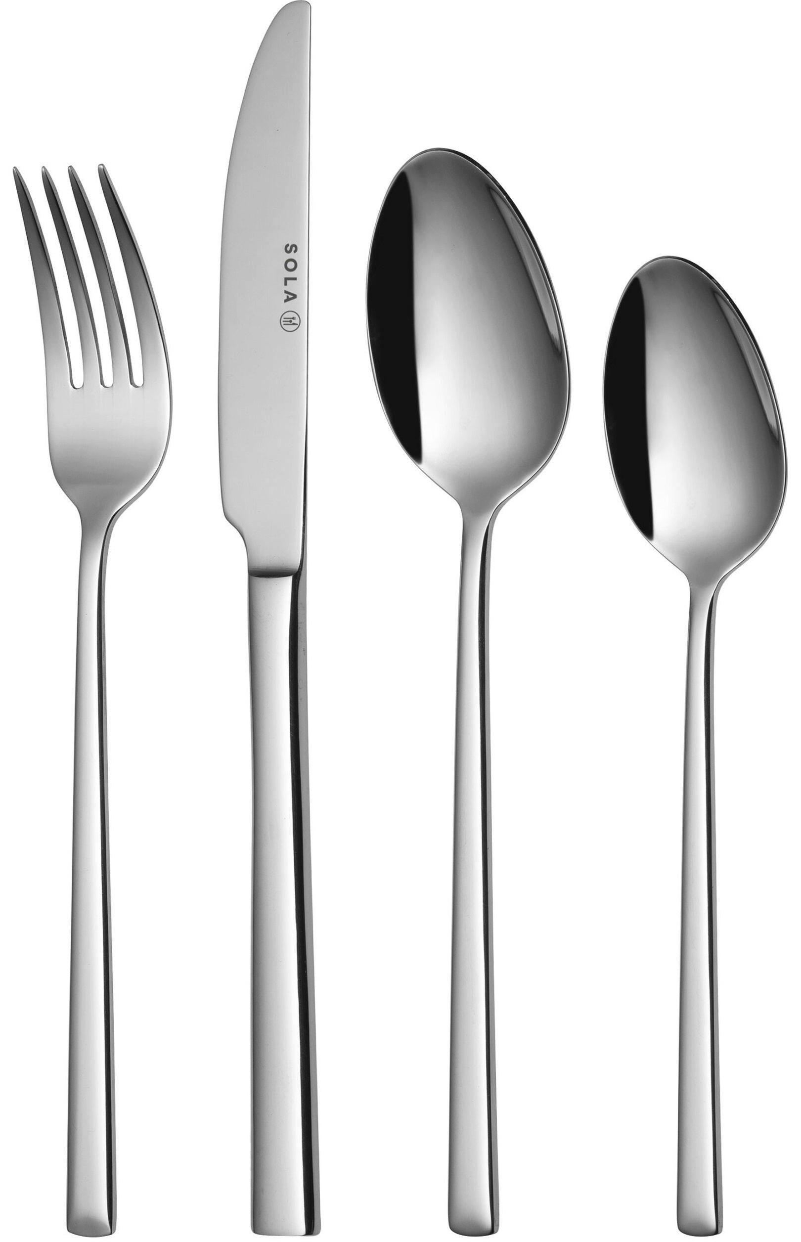 BESTECKSET Luxor - 18/10 Edelstahl - 24-teilig / 6 Personen - Silberfarben, Metall - Sola