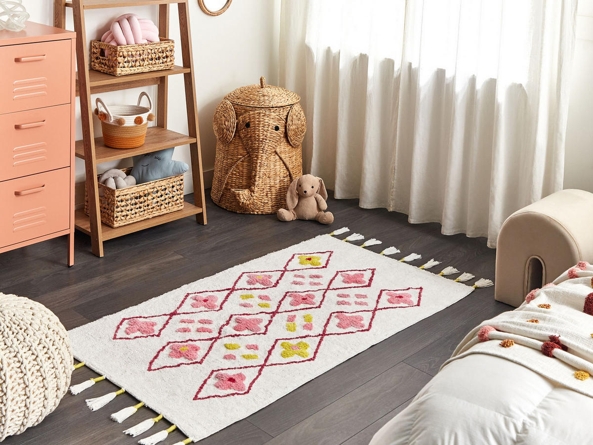 KURZFLOR-KINDERTEPPICH Cavus 150/80 cm - Weiß, Textil (80/150cm) - Beliani