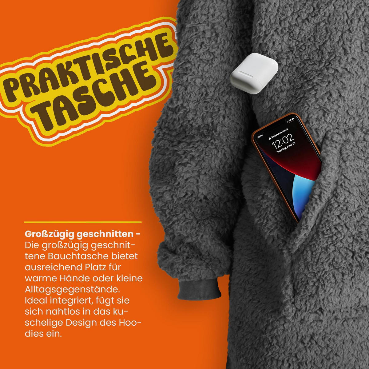 KUSCHELDECKE - Sherpa Fleece Anthrazit - Anthrazit, Textil (70/110cm)