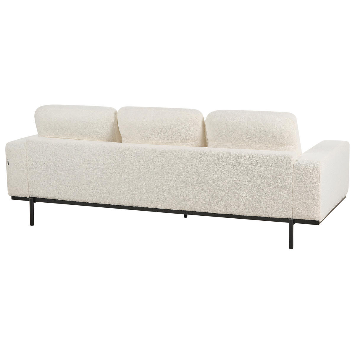 3-SITZER-SOFA Bouclé cremeweiß Sovik - Weiß, Textil (215/72/87cm) - Beliani