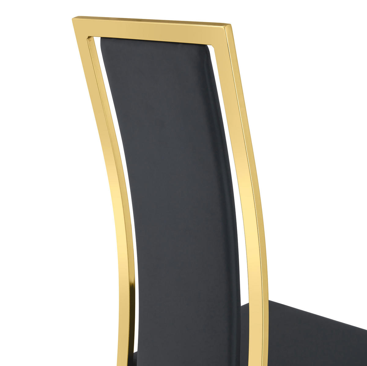 ESSZIMMERSTUHL 2er-Set 109 cm Metall PU-Leder Schwarz Gold - Schwarz, Metall (42.7/109/44cm) - Meubliv